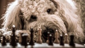 σκύλος παίζει σκάκι